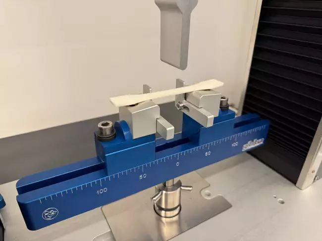 tensile tester grips: Tensor-Check: Bending test clamp for rigid plastic according to ISO 178.