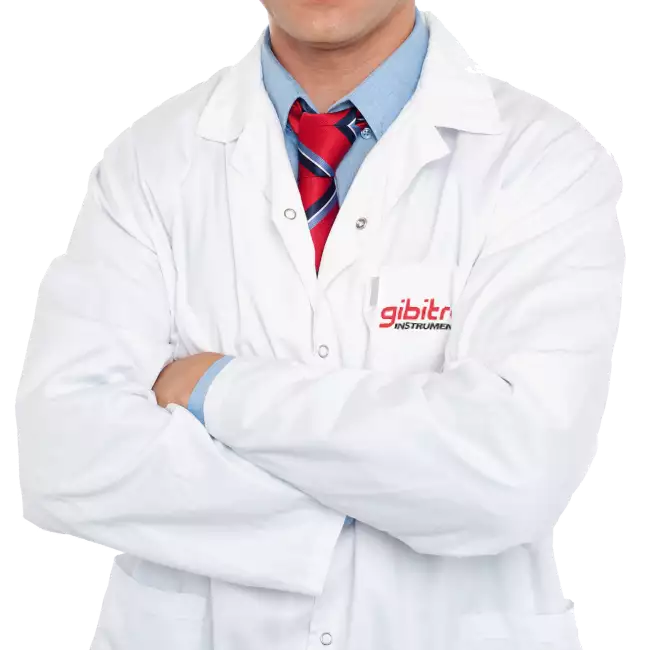 Technical assistance services. Cover image of the page about services with man in lab coat.