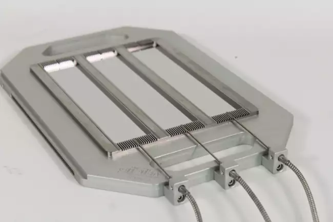 moulds for lab press: Laboratory press molds. Special mold with multiple temperature sensors.