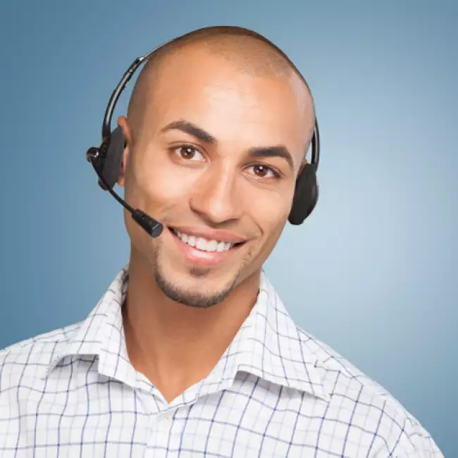 Remote support service. Cover image with technician ready to connect.